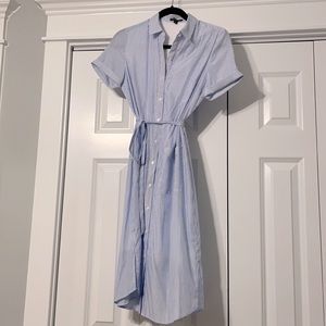 EXPRESS Blue/White Striped Midi Dress. Sz XS